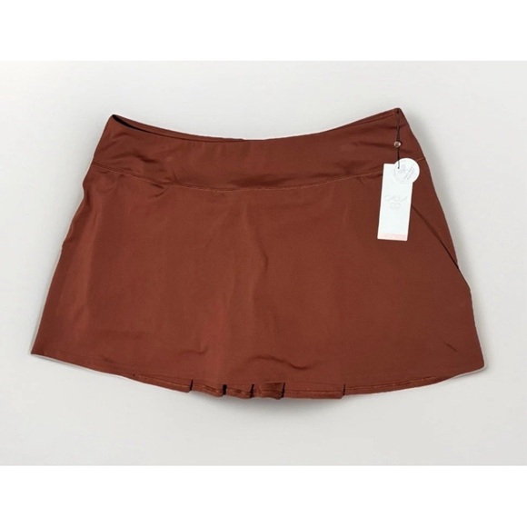 NWT Calia XXL Skort Pleated High Rise Brown Court Athletic Tennis Skirt Short - Picture 6 of 11